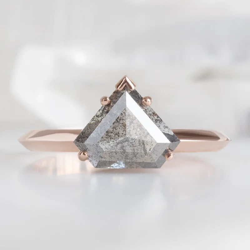 sapphire and diamond eternity ring The Sage Ring | 2.16ct Shield Salt and Pepper Diamond in 14K Rose Gold