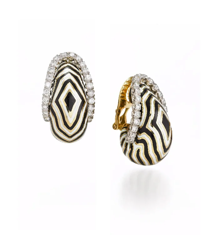 minimalist black diamond studs Vreeland Zebra Earrings