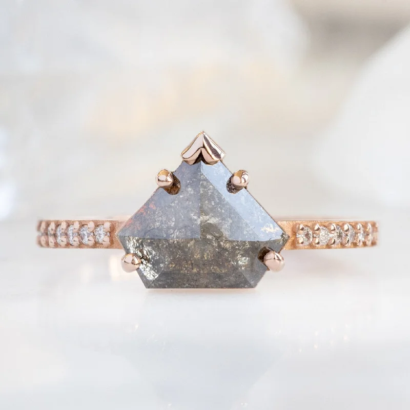bold gothic skull necklace The Willow Ring | 1.10ct Shield Black Diamond in 14K Rose Gold