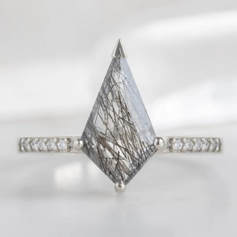 bold Cuban link bracelet men The Willow Ring | 1.13ct Kite Tourmaline In Quartz in 14K White Gold