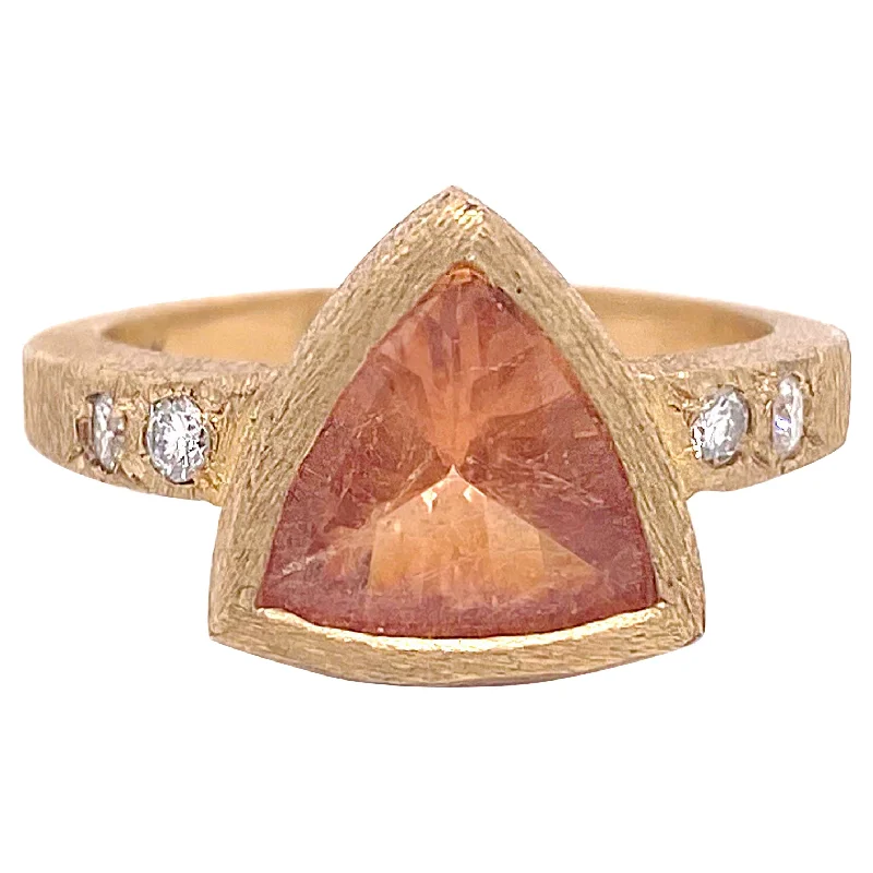 gold and turquoise statement ring Trillion Citrine Ring