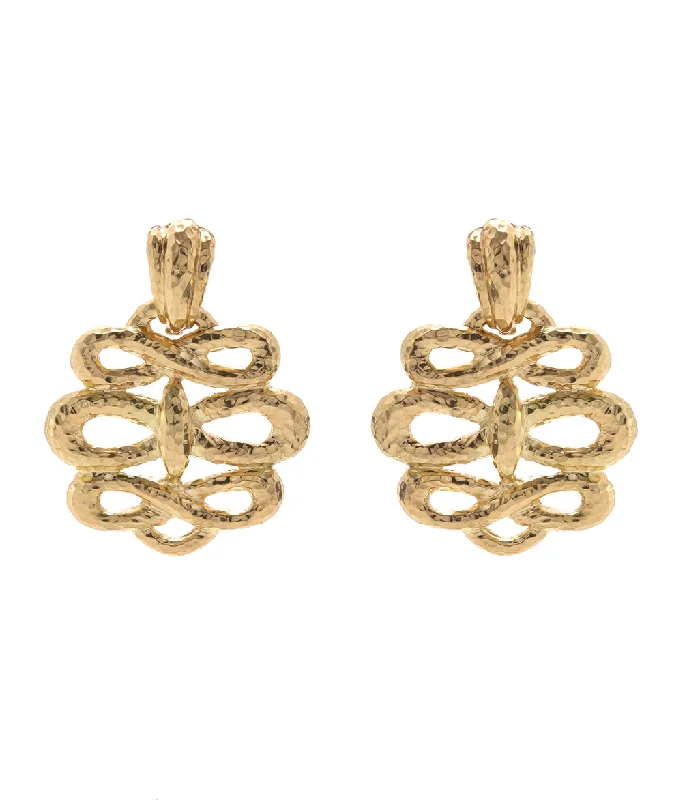 minimalist diamond stud earrings Triple Infinity Earrings