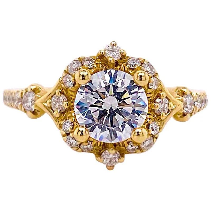 real zircon gemstone bracelet 14k Yellow Gold Victorian Diamond Ring