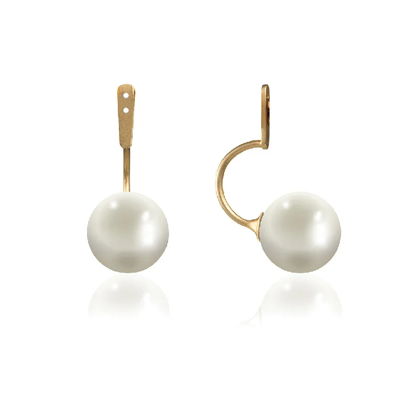 vintage-inspired pearl brooch White Fresh Water Pearl Earring Enhancer