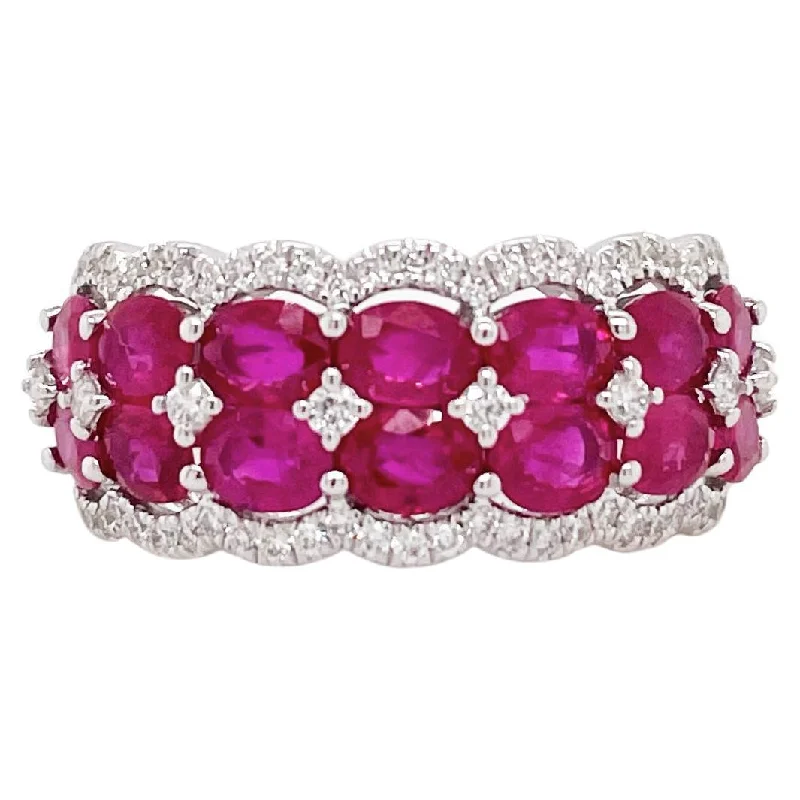 custom nameplate bracelet silver Wide Ruby & Diamond Ring