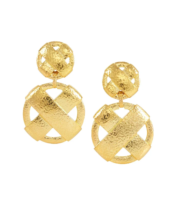 silver infinity knot ring XO Earrings, Hammered 18K Gold