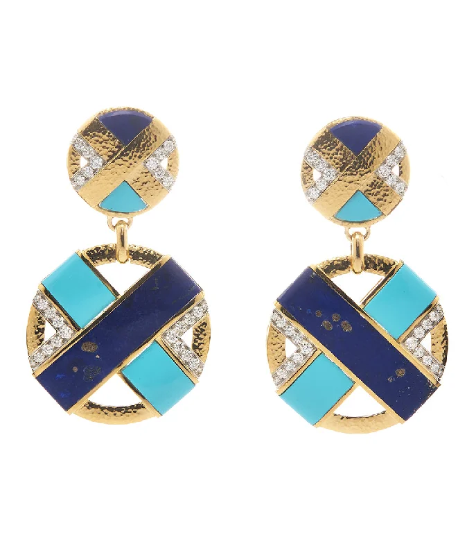 gold initial bracelet personalized XO Earrings, Lapis Lazuli, Turquoise