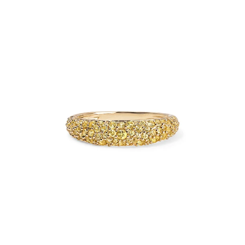 Yellow Sapphire Pave Stack Ring