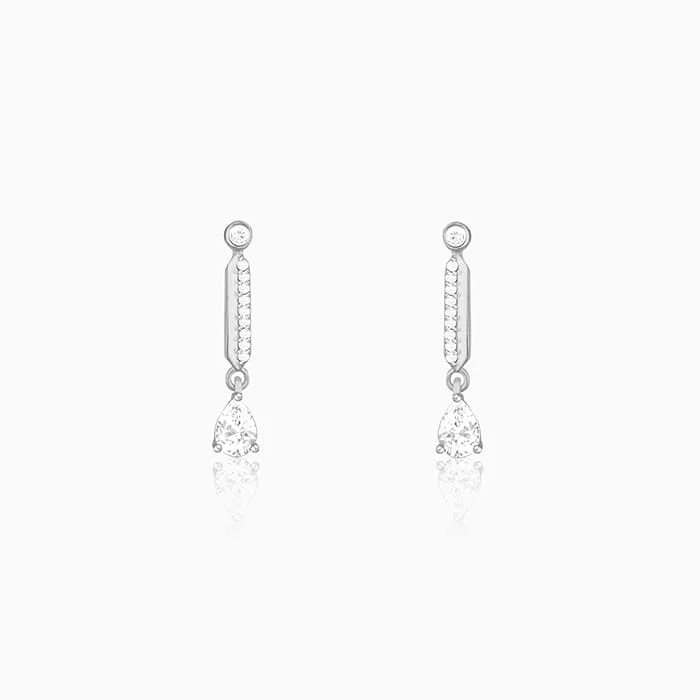 Zircon Silver Night Earrings