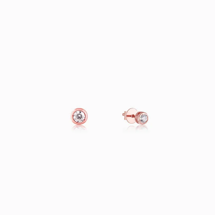 Rose Gold Dreamy Crush Dainty Stud Earrings