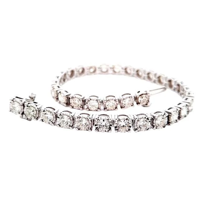 gemstone infinity bracelet Mountz Collection 5.0CTW 7.25" Illusion Set Diamond Straightline Bracelet in 14K White Gold