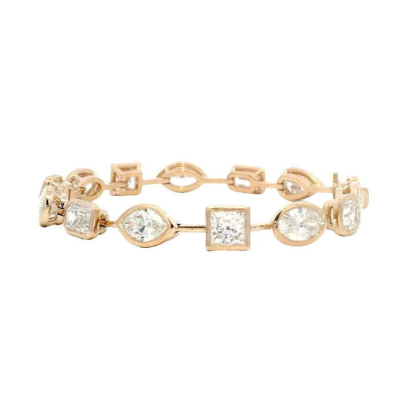 14.16cttw Fancy Shape Diamond Braclet (Bezel Set)