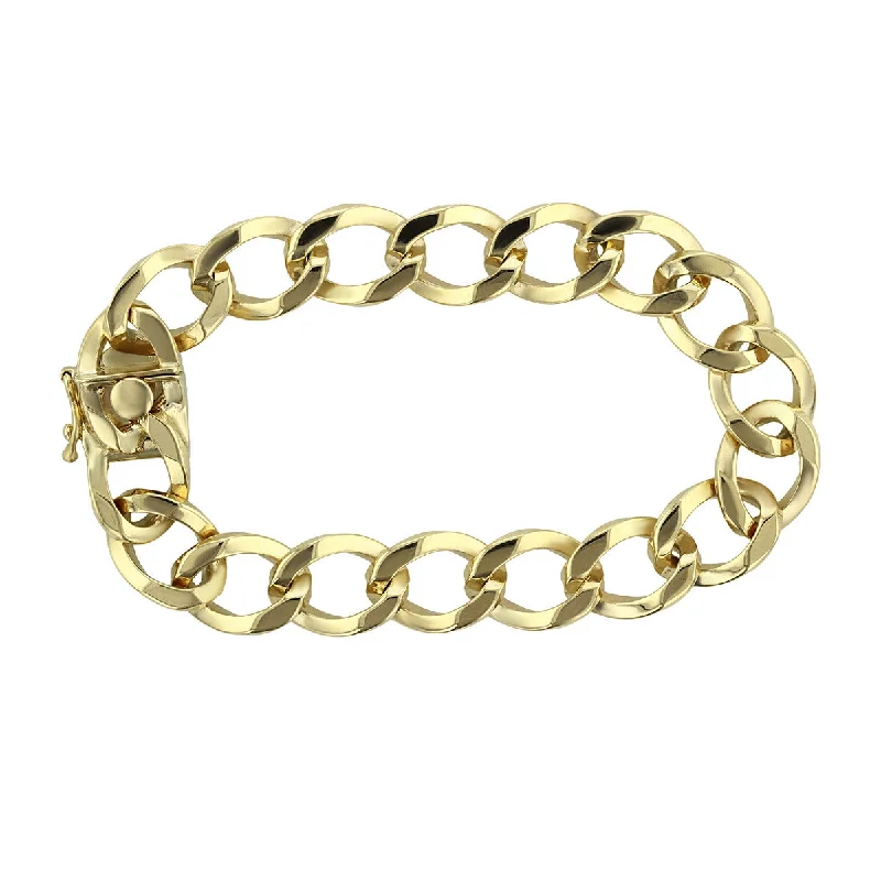 classic wedding set with diamonds 14K Yellow Gold 7-Inch Link Bracelet