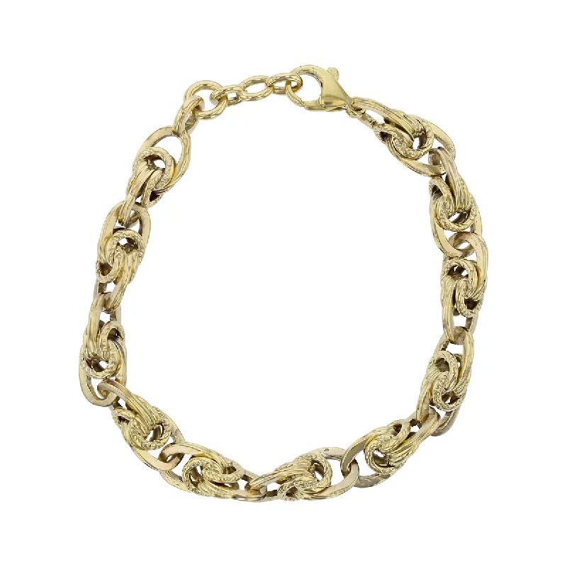 delicate angel wings necklace 14K Yellow Gold 7-Inch Twisted Link Bracelet