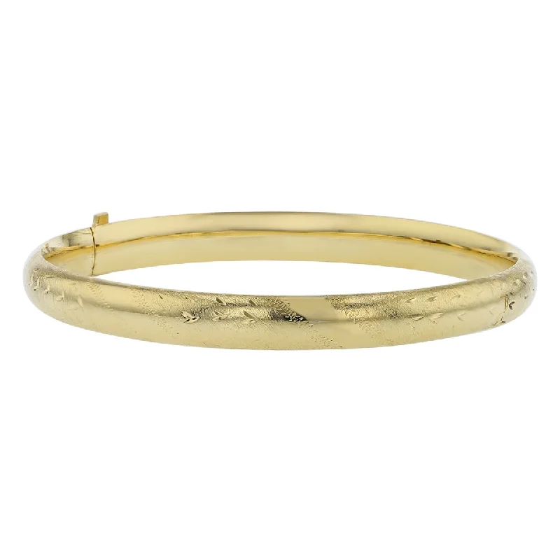 sterling silver arrow ring 14K Yellow Gold Brushed Finish Bangle Bracelet