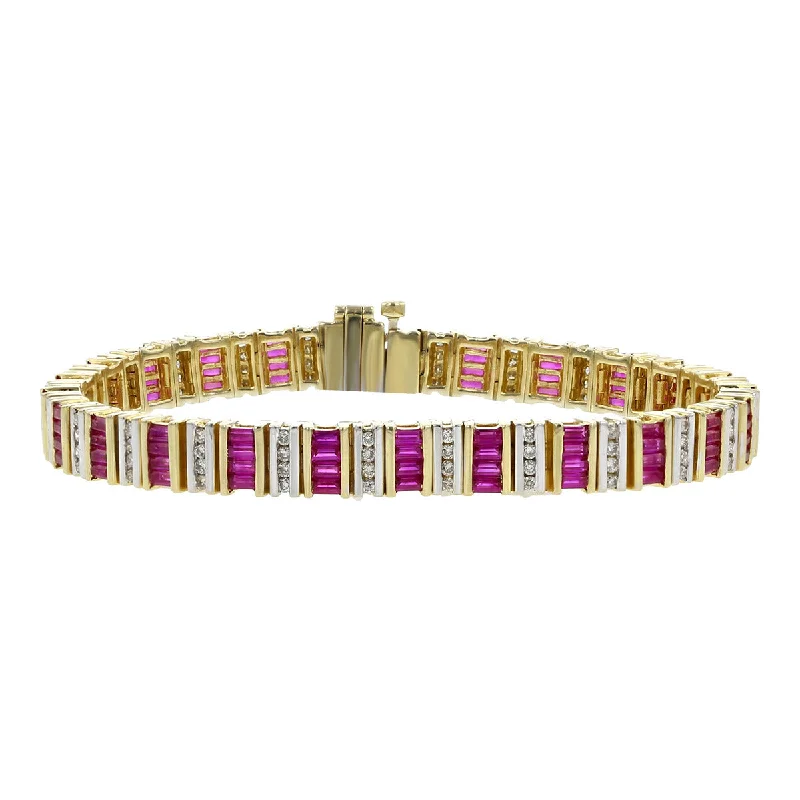 bold gothic vampire ring 14K Yellow Gold Burma Ruby and Diamond Bracelet