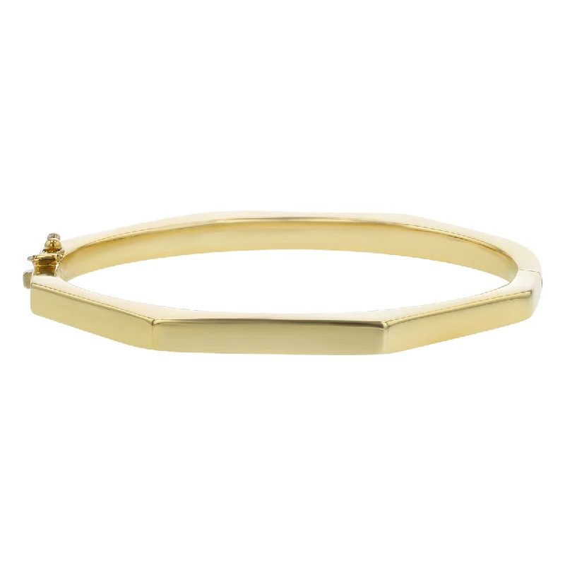 emerald-cut ruby eternity ring 14K Yellow Gold Hinged Hollow Bangle Bracelet