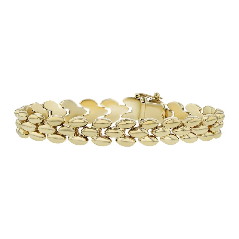vintage pearl engagement ring 14K Yellow Gold Two Row Link Bracelet