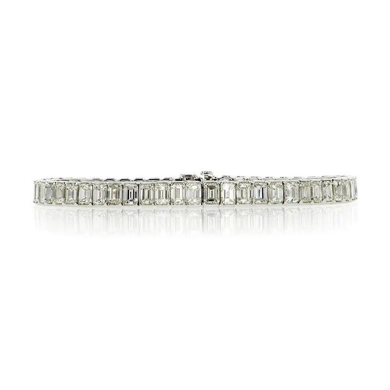 men’s black titanium ring 17.75-Carat Emerald-Cut Diamond Tennis Bracelet