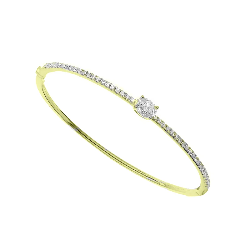 18 Karat Yellow Gold Diamond Bangle Bracelet