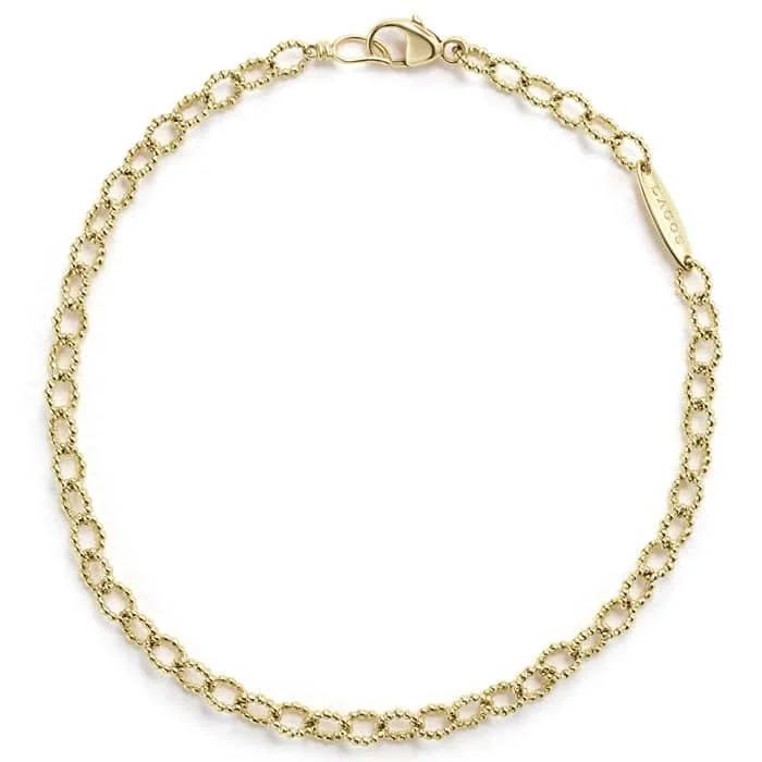 sterling silver braided ring LAGOS Signature Caviar Link Bracelet in 18K Yellow Gold