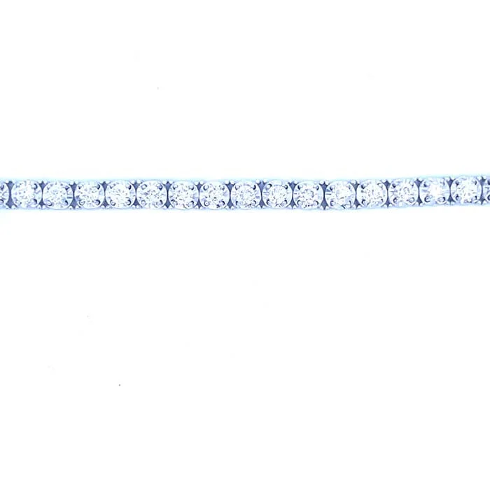 chunky gold chain necklace Mountz Collection 4.80CTW 7" Illusion Set Diamond Straightline Bracelet in 14K White Gold