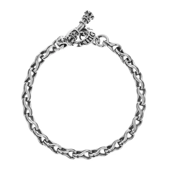 minimalist chain anklet gold King Baby Small Crazy Eight Link Bracelet in Sterling Silver