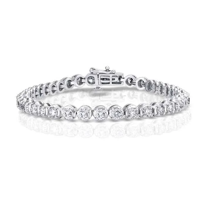 unique diamond tennis bracelet Mountz Collection 10.00CTW Diamond Straightline Bracelet in 14K White Gold