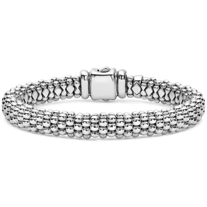 pearl and silver bracelet LAGOS 9MM Caviar Bracelet in Sterling Silver - Size Medium (7) pearl and silver bracelet LAGOS 9MM Caviar Bracelet in Sterling Silver - Size Medium (7)