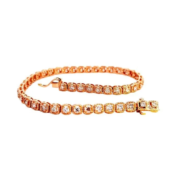 custom engraved wedding band Mountz Collection 1.0CTW 7" Diamond Straightline Bracelet in 14K Yellow Gold