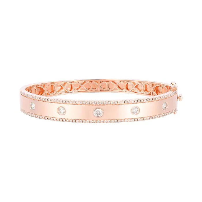 handcrafted braided silver bracelet Le Vian Nude Diamond Oval Bangle in Strawberry Gold