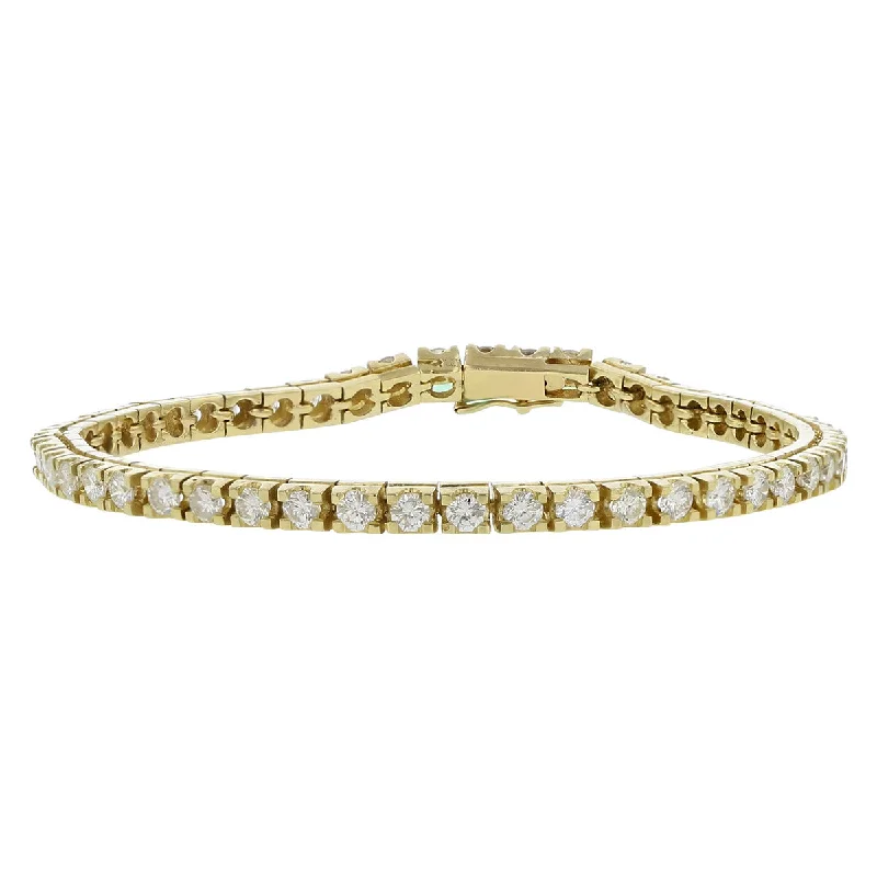 pearl and gold chain earrings 4.00-Carat Brilliant Diamond Tennis Bracelet