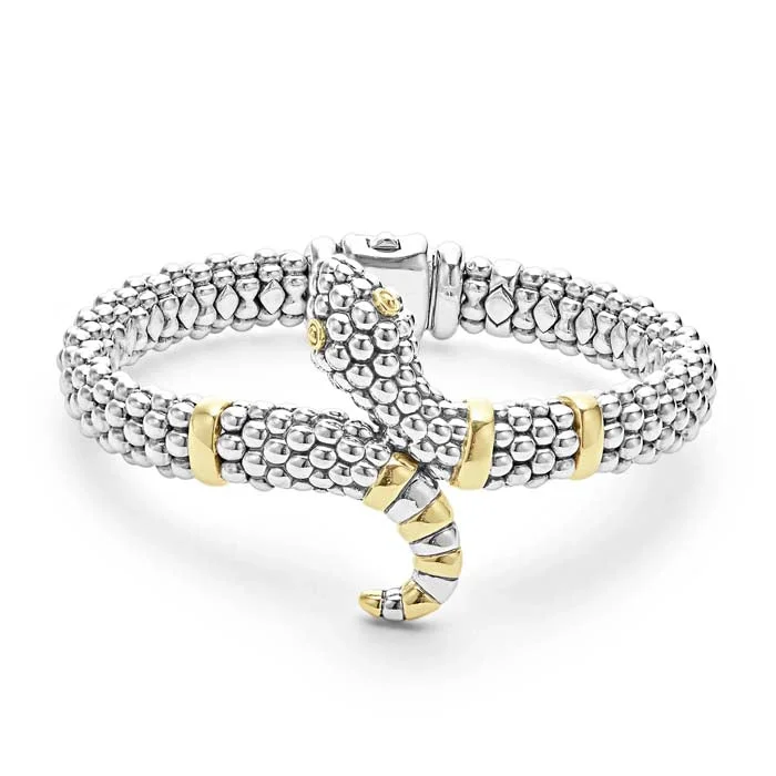 celestial lunar eclipse pendant LAGOS Two-Tone Snake Rope Bracelet in Sterling Silver and 18K Yellow Gold