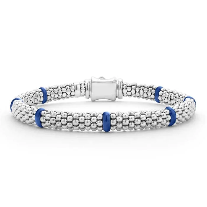 gold-plated chain necklace with charms LAGOS 7 Station Ultramarine Blue Ceramic Caviar Bracelet in Sterling Silver gold-plated chain necklace with charms LAGOS 7 Station Ultramarine Blue Ceramic Caviar Bracelet in Sterling Silver