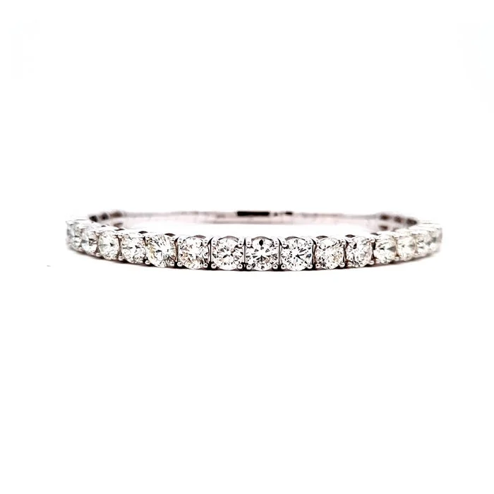 simple gold hoop earrings Mountz Collection 10.35CTW Diamond Oval Flex Bangle in 14K White Gold