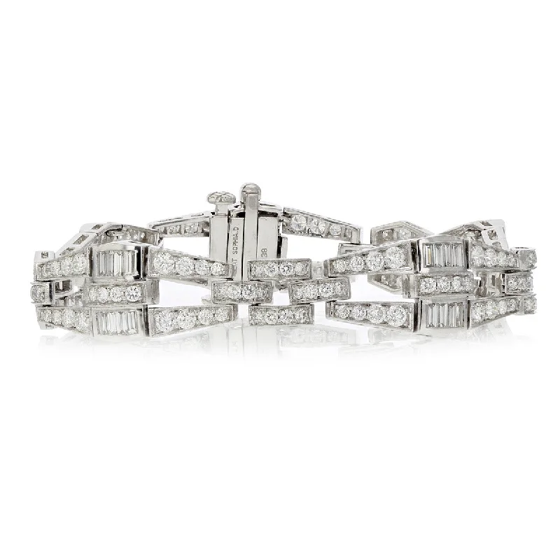 personalized initial ring stackable 6.10 Carat Diamond Art Deco Style Bracelet