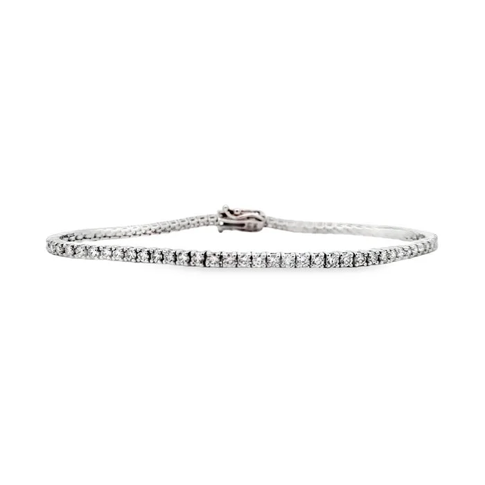 personalized couple rings Mountz Collection 7” 2.60CTW Diamond Straightline Bracelet in 14K White Gold