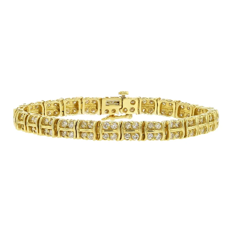 celestial star ring gold 7-Inch 14K Yellow Gold Brilliant Diamond Bracelet