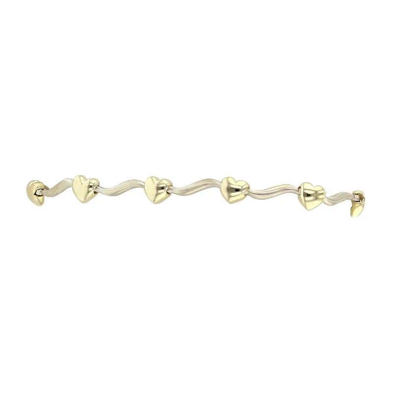butterfly charm bracelet delicate 7-Inch 14K Yellow Gold Heart Bracelet