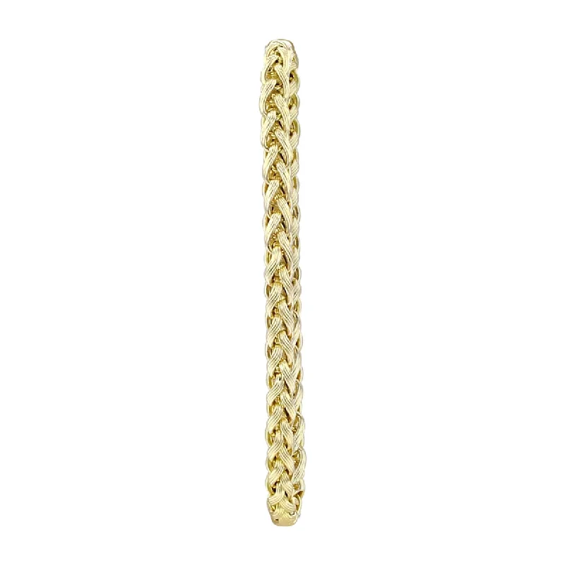 handcrafted gemstone toe ring 7-Inch 14K Yellow Gold Interwoven Bracelet