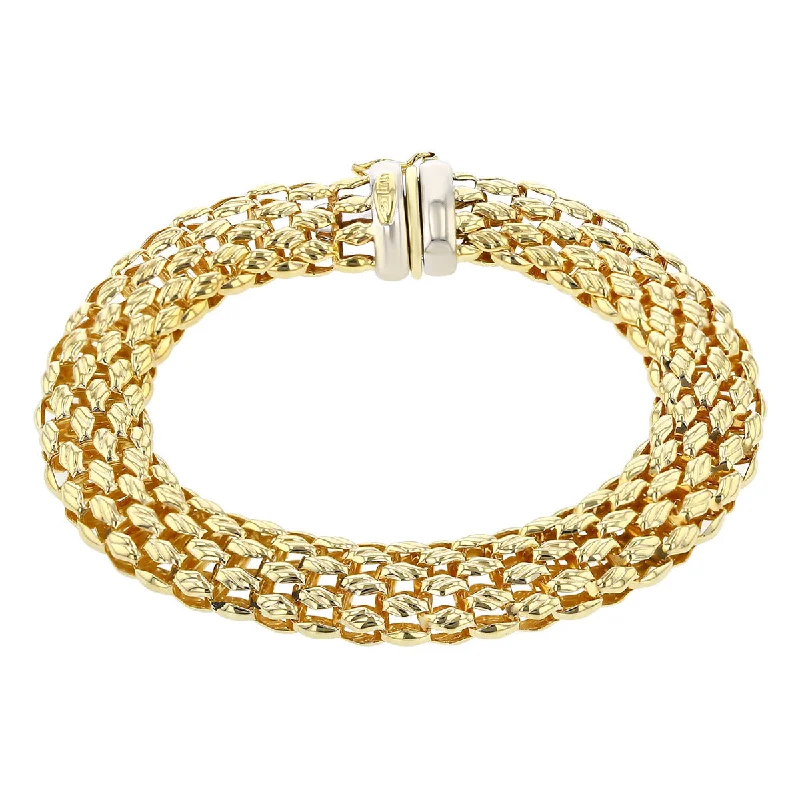 dainty gemstone drop earrings 7-Inch Wide 14K Yellow Gold Mesh Bracelet