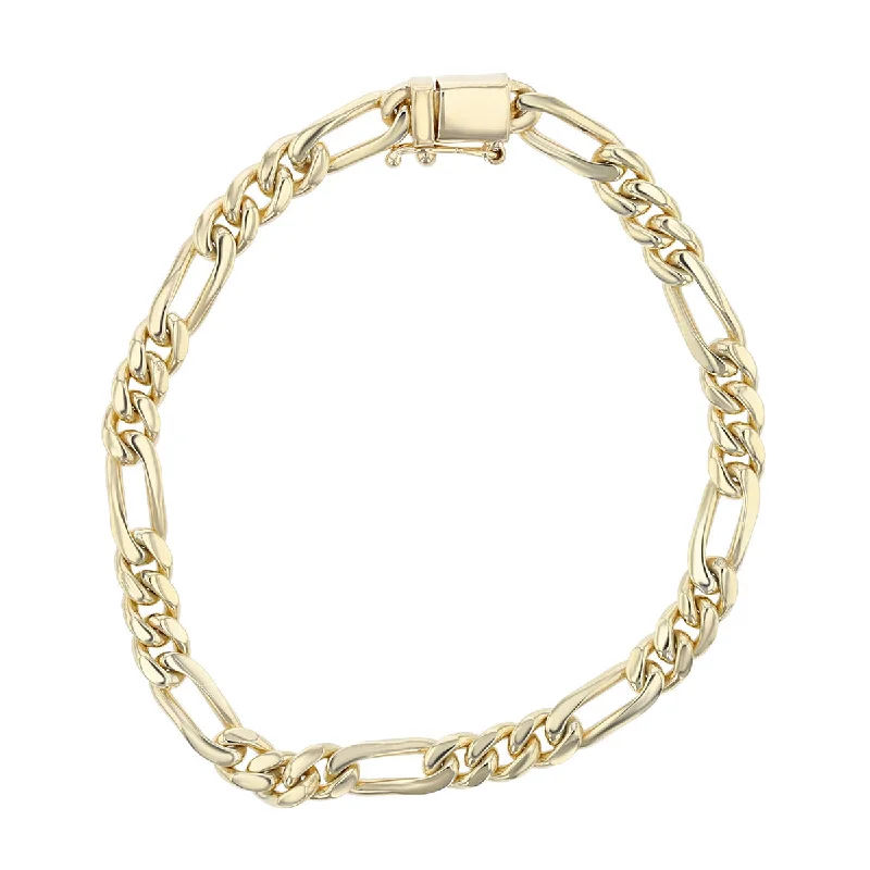 titanium black matte ring 8-Inch 14K Yellow Gold Figaro Link Bracelet