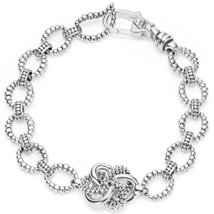 double-layered choker necklace LAGOS Love Knot Link Bracelet in Sterling Silver