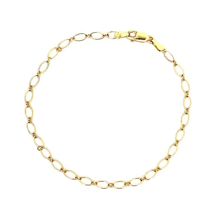 opal gemstone halo ring Mountz Collection 7" Oval Long & Short Link Bracelet 14K Yellow Gold