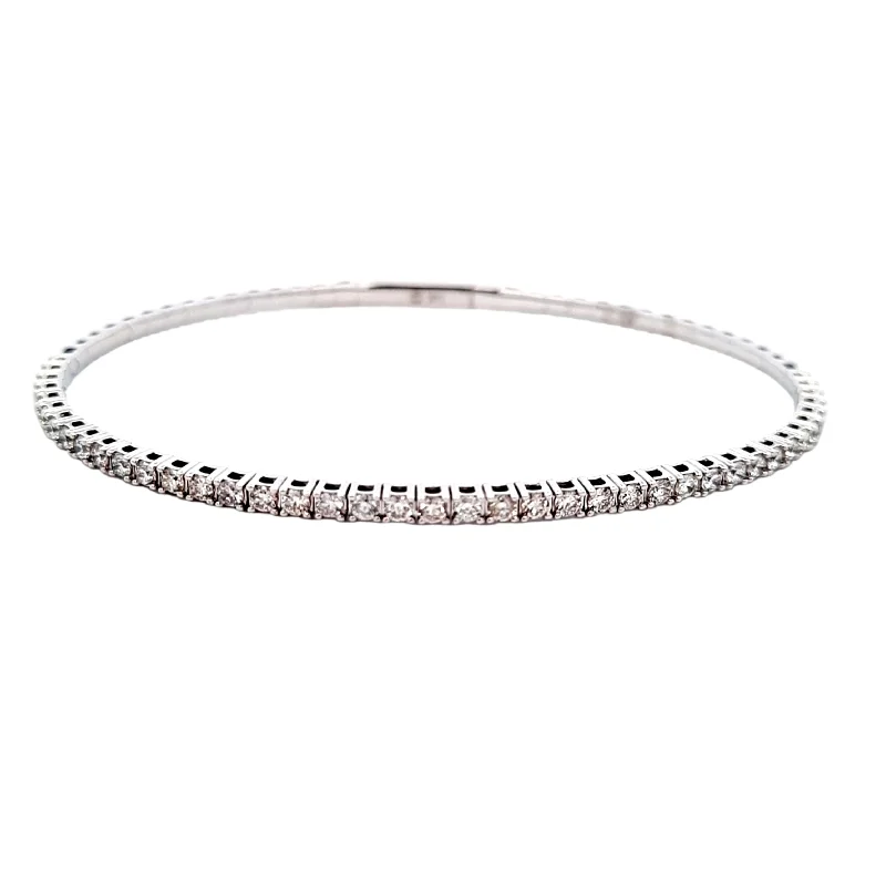 handcrafted gemstone drop earrings Mountz Collection .90-1.0CTW Flexible Diamond Bangle in 14K White Gold