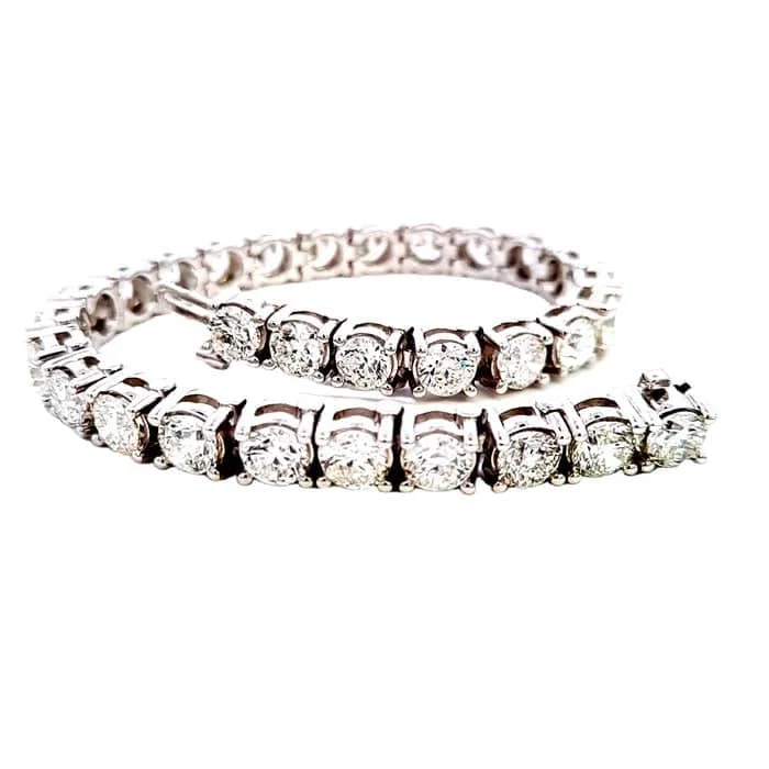 statement gold cuff earrings Mountz Collection 15.0CTW 7" Diamond Straightline Bracelet in 14K White Gold