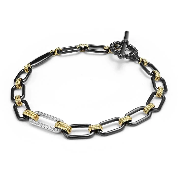 vintage diamond drop necklace LAGOS 7" Diamond Station Link Bracelet in Black Ceramic and 18K Yellow Gold vintage diamond drop necklace LAGOS 7" Diamond Station Link Bracelet in Black Ceramic and 18K Yellow Gold