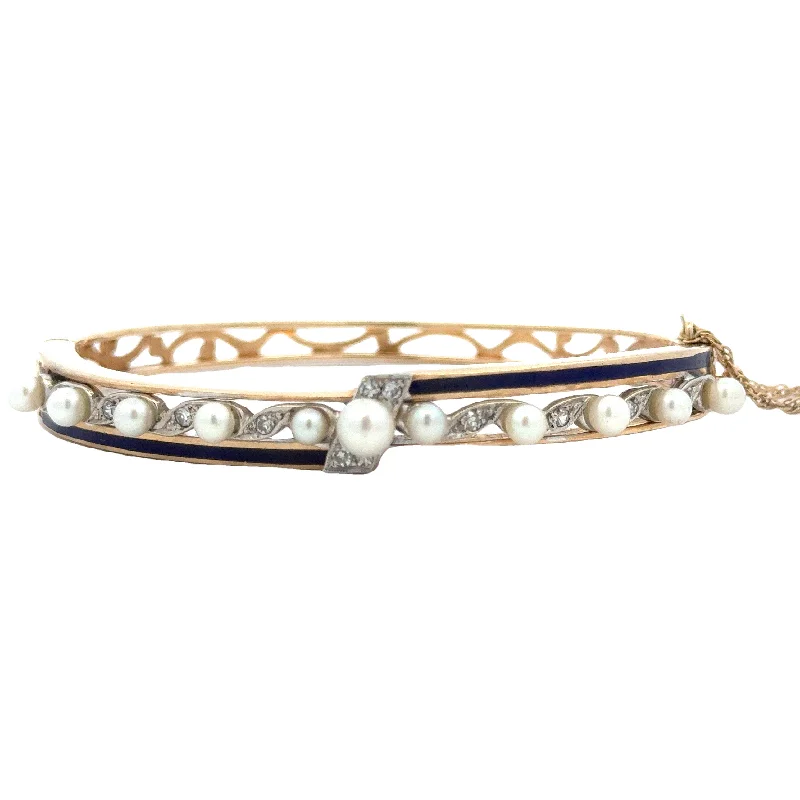 Antique Diamond and Pearl Bangle