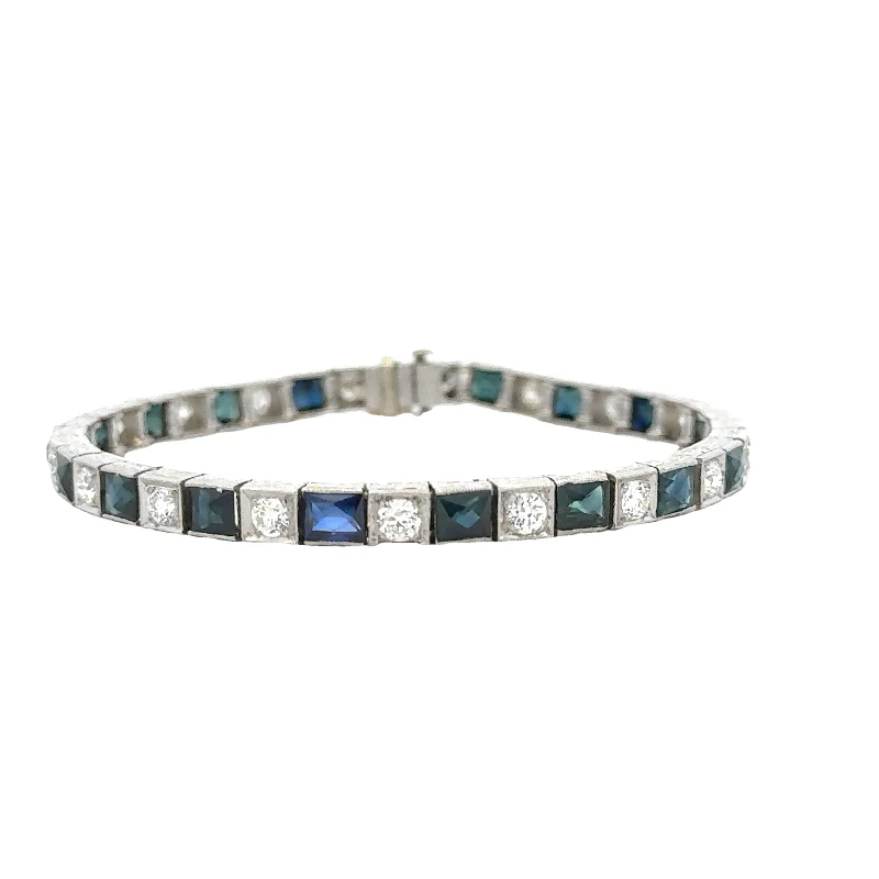 Antique DIamond and Sapphire Bracelet