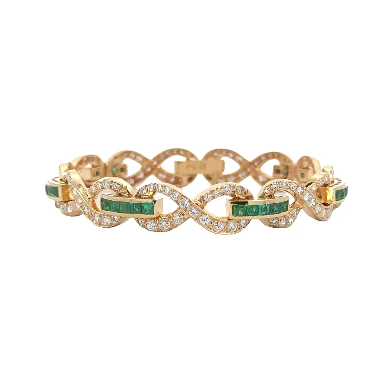 Antique Emerald and Diamond Bracelet